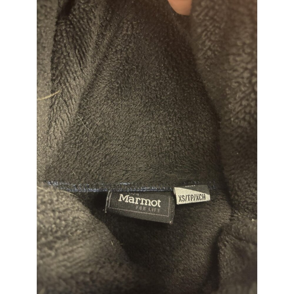 Marmot Hoodie Sweatshirt Womens XS Blue Fleece Pullover Kangaroo Pocket - Picture 2 of 7